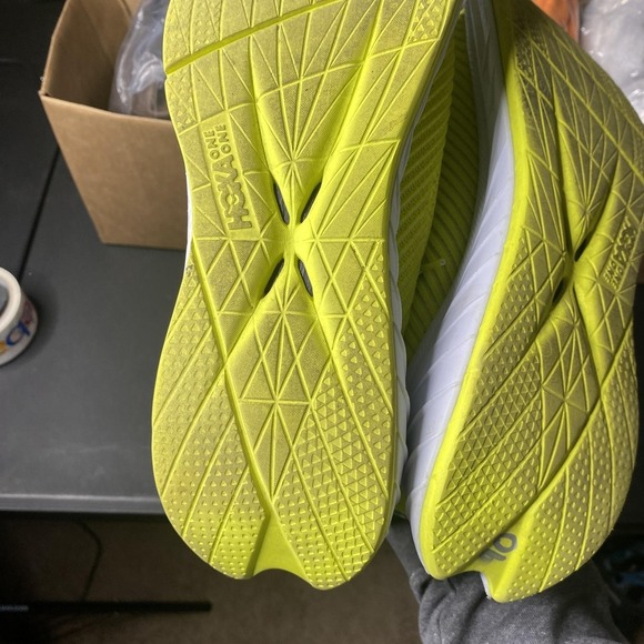 Hoka One One Carbon X 3 Shoes Mens Size 12.5D White Yellow Racing Running main image 5
